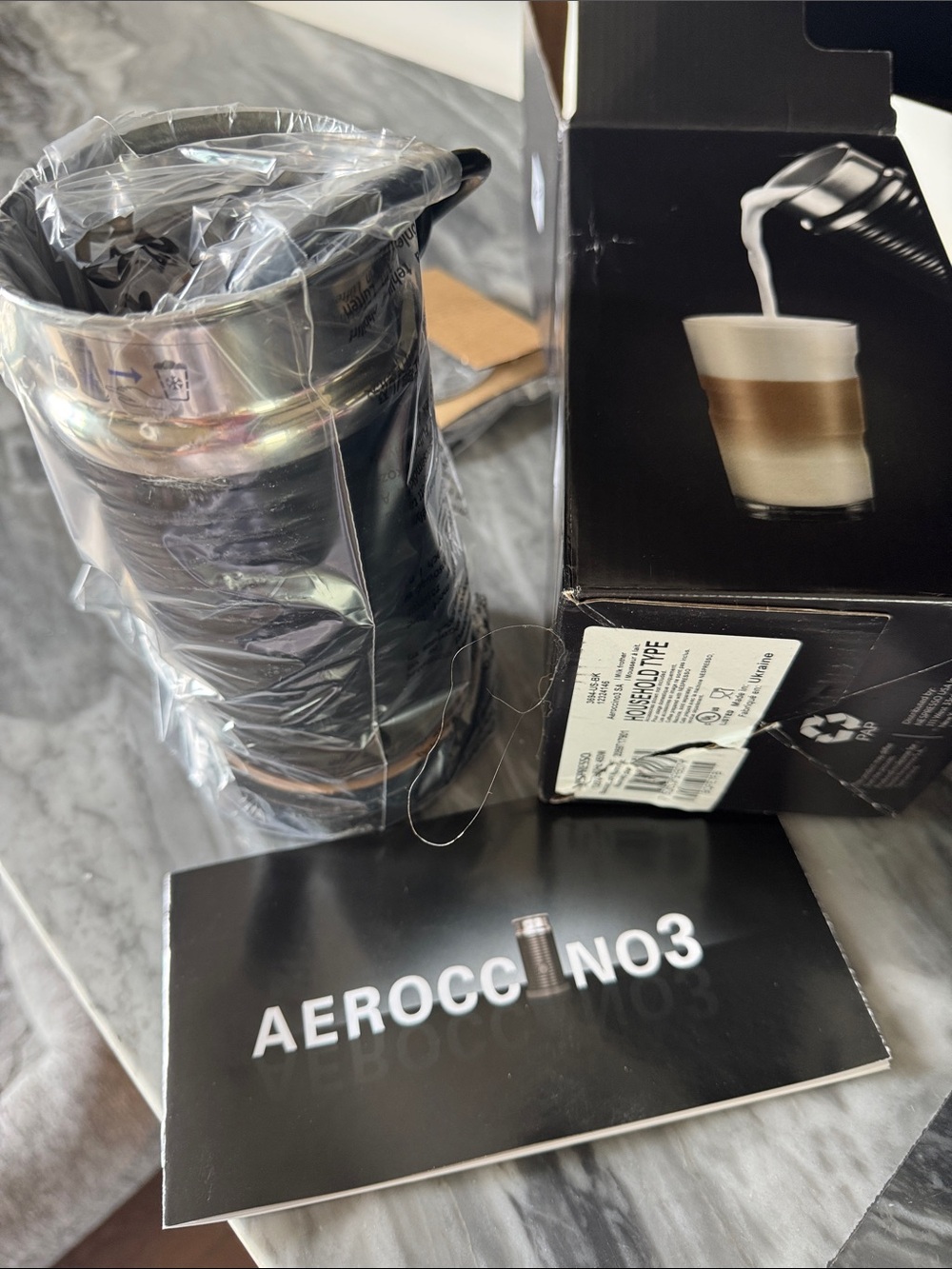 Nespresso Aeroccino No3 Milk Frother - Black and Silver